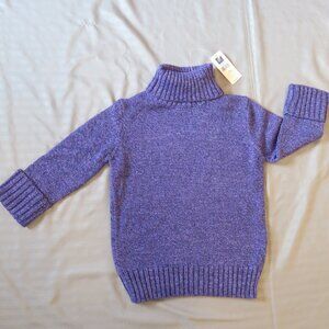 GapKids Girls Purple Sparkly Turtleneck Sweater Size 7/8 NWT
